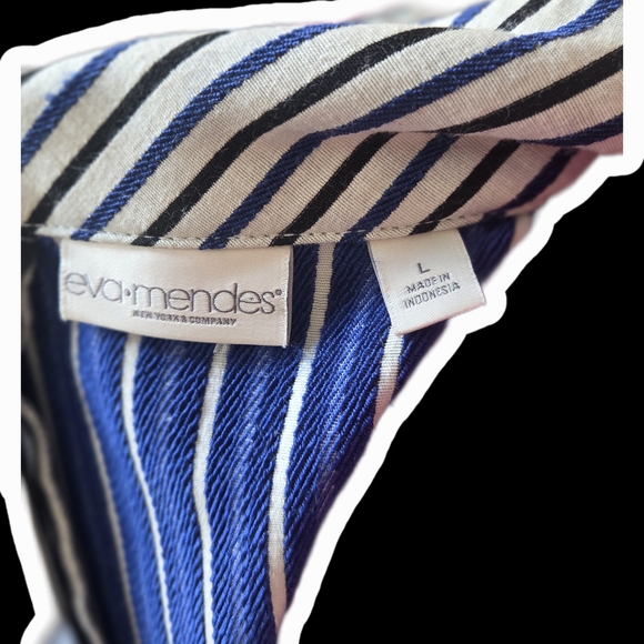 NY&co Chic Striped Black and White Midi Dress - Picture 2 of 7